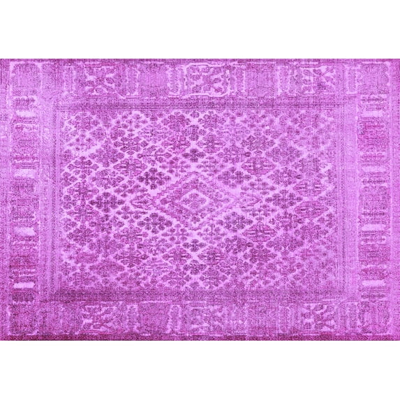 Ahgly Company Indoor Rectangle Persian Purple Bohemian Area Rugs, 7' x 10'
