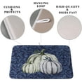 thumbnail image 3 of Autumn Dish Drying Mat Fall Navy Blue White Pumpkin Dish Pad for Kitchen Counter 18x24 Microfiber Absorbent Thanksgiving Dish Draining Mat Reusable Washable Dish Drainer Rack Mat, 3 of 7