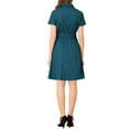 thumbnail image 4 of INSPIRE CHIC Women's Fit and Flare Collar Pocket Elastic Waist Mini Dress, 4 of 9