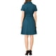 thumbnail image 3 of Vestido mini de mujer Inspire Chic con ajuste y vuelo, cuello, bolsillos y cintura elástica en azul marino, 3 of 8