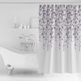thumbnail image 2 of Flower Purple Shower Curtain, 60" x 72", Grey Cherry Blossoms White Background Waterproof Bathroom Curtain Washable Shower Curtain Set with 12 Hooks, 2 of 6
