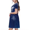 thumbnail image 2 of Balery Christmas Blue Vestidos sueltos de manga corta para mujer, vestidos de verano 2025, vestidos casuales de corte A con vuelo., 2 of 6