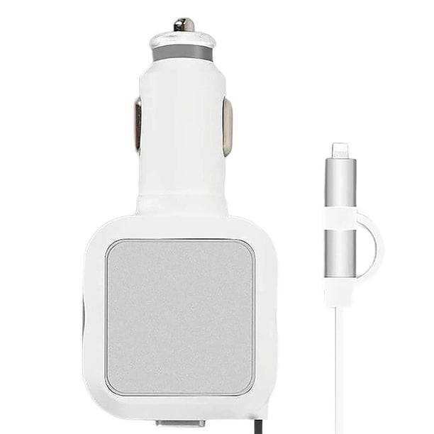 Cargador De Coche Retráctil Automático 2 En 1 Adaptador De Cargador De Coche Multifuncional De Carga Rápida Usb Dual seitruly VI012518-02