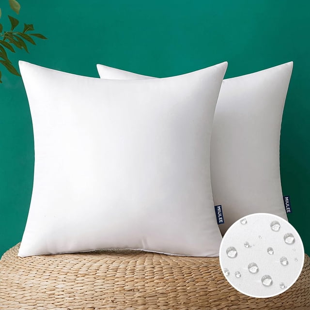 Insertos de almohada para exteriores MIULEE, 45 x 45 cm, impermeables, paquete de 2
