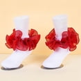thumbnail image 4 of Girls Ruffle Ankle Socks Double Lace Frilly Socks Cute Princess Style Cotton Dress Socks for Girls Kids Toddler Back to School Wear, 4 of 4