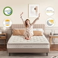 thumbnail image 4 of Full Size Mattress, Kescas 8 inch Euro Top Linen Cover Innerspring Mattress, Pocket Spring Hybrid Mattresses with CertiPUR-US Certified Memory Foam, Plush Yet Supportive, 4 of 6