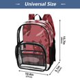 thumbnail image 4 of Large Clear PVC Backpack Heavy Duty See Through Backpack for Adults Work Travel, Red Butterflies Printed 12L, 4 of 8