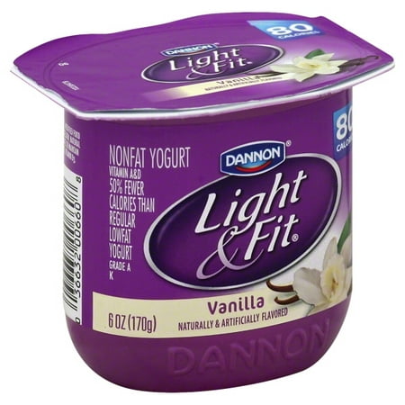 Dannon Light & Fit Vanilla Yogurt, 6 Oz. (Best Low Fat Vanilla Yogurt)