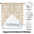 thumbnail image 3 of Pastoral Flowers Swag Curtain Valance for Windows, Vintage Ginger Flower Farmhouse Plant Window Treatments Short Swag Topper for Kitchen Windows Bathroom Bedroom, 36"x63", 3 of 8