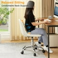 thumbnail image 5 of VECELO Home Office Chair, Height Adjustable Armless Computer Desk Chair with Wheels, Modern Ergonomic 360 Degree Swivel PU Leather Task/Vanity Chair, White, 5 of 10
