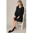 thumbnail image 5 of MBJ WDR2354 Women Short Sleeve Tunic Dress V Neck Casual Loose Flowy Swing Shift Dresses M BLACK, 5 of 6