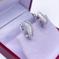 thumbnail image 2 of 2Ct Baguette Lab-Created Diamond Huggie Hoop Earrings 14K White Gold Plated, 2 of 4