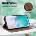 thumbnail image 3 of Leather Flip Card Wallet Case for iPhone 17 Air, iPhone 17 Pro Max, 16 Pro Max, 16 Plus, 15 Pro Max, 15 Plus, iPhone 16e, Shockproof Protective Phone Cover with Kickstand and Card Slot, 3 of 11