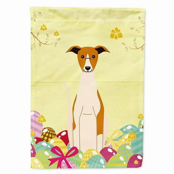 Caroline's Treasures BB6099GF Easter Eggs Whippet Flag Garden Size , Small, multicolor