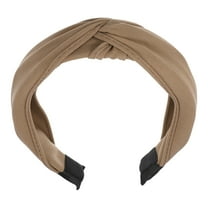 Unique Bargains Satin Knot Headband Hairband for Women Light Brown 1.2 Inch Wide 1 Pcs
