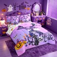 thumbnail image 2 of Homewish Cute Witch Cat Monogram X 7-Piece Twin Bedding,Spooky Halloween Pumpkin Lantern Bedding Comforter Set,Halloween Reversible, 2 of 8