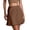 Brown, variant on Women's Elegant Silky Satin Mini Skirt High Waist Short Skirt Leopard Print Mini A Line Skirts for Women Beige M