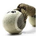 thumbnail image 3 of nipocaio Cotton Rope Tennis Dumbbell Dog Toy Molar Dog Rope Knot Toy Ball 1 Piece Gray, 3 of 5