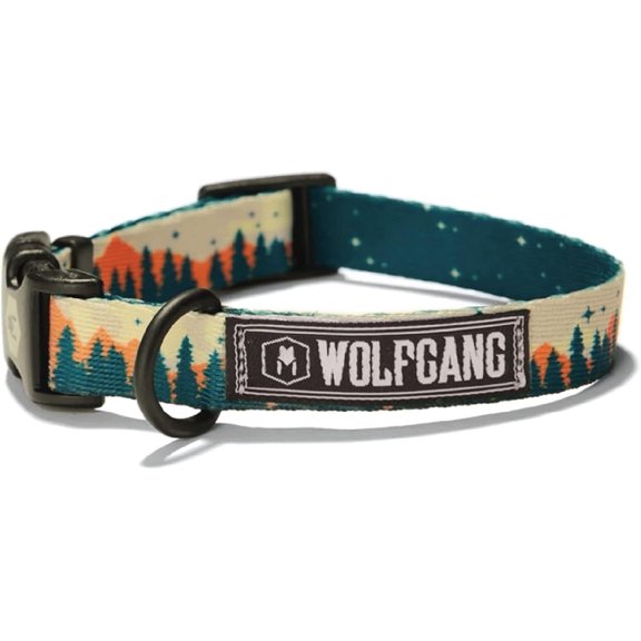 Wolfgang Dog Training Collar for Small Dogs Nylon Buckles Adjustable Dog Collars Dog Accessories for Training & Walking Overland Print, 5/8 Inch x 8-12 Inch