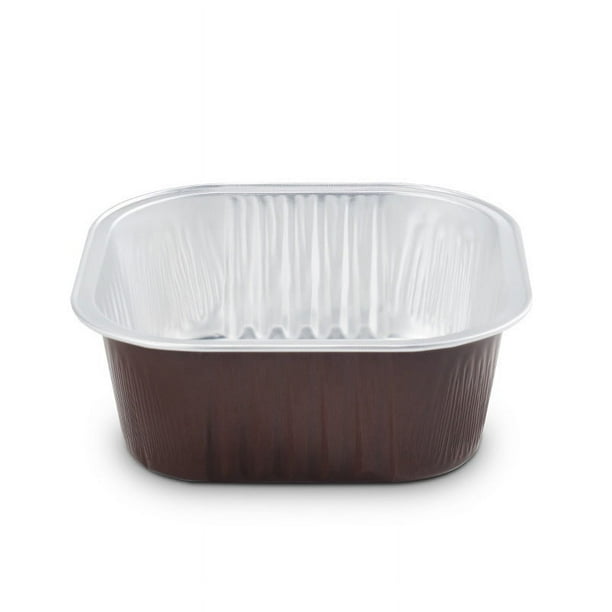 Nvzi 100 piezas de mini moldes de aluminio para hornear cupcakes, recipientes desechables para pasteles, moldes para flan, pudín, suflé, fiesta, boda (marrón)
