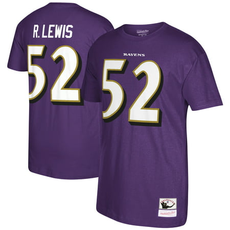 Ray Lewis Baltimore Ravens Mitchell & Ness Retired Player Name & Number T-Shirt -
