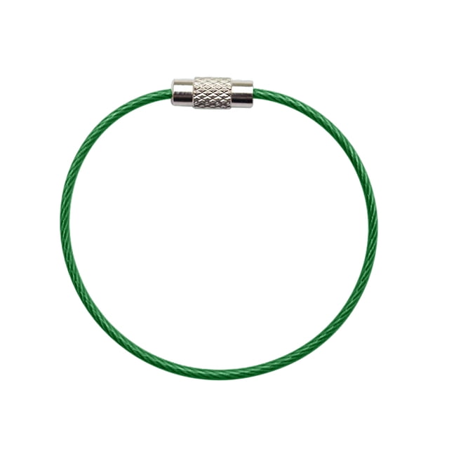 EGNMCR Color Coated Wire Rope Keychain Key Ring Stainless Steel Keychain Rubber Coated Wire Ring Wire Lock Buckle Wire lock wire