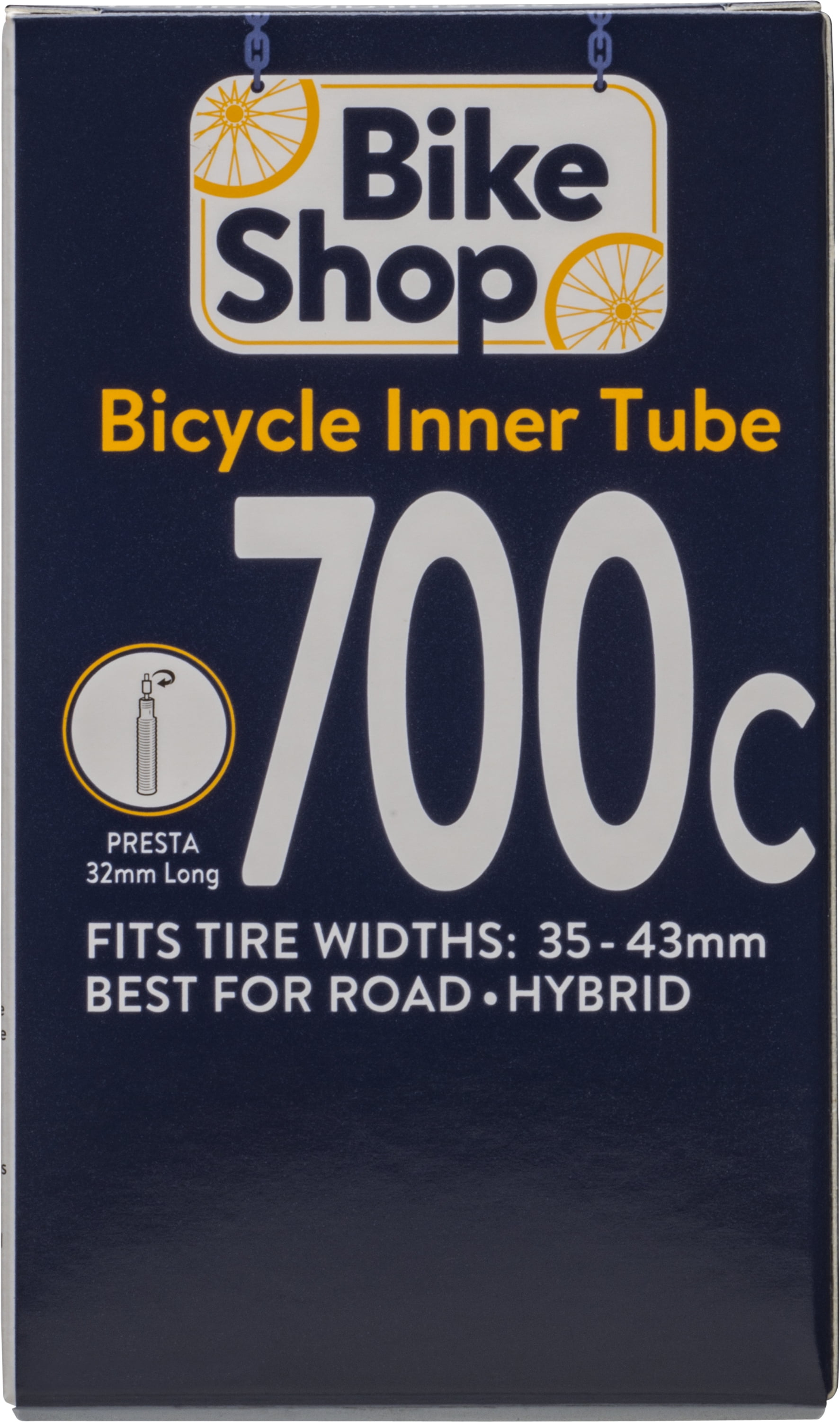 Bike Shop Bicycle Inner Tube, Presta Valve, 700 x 35-43c