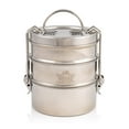 thumbnail image 1 of Indian-Tiffin 3 Tier Stainless Steel Small Tiffin Lunch Box, 1 of 5