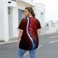 thumbnail image 4 of XADYUY Plus Size 4th Of July T Shirts for Women Stars Stripes Print Patriotic Tunic Shirts Oversized Crew Neck Short Sleeve Shirt Going Out Independent Day Clothes for Women,4XL Wine, 4 of 5