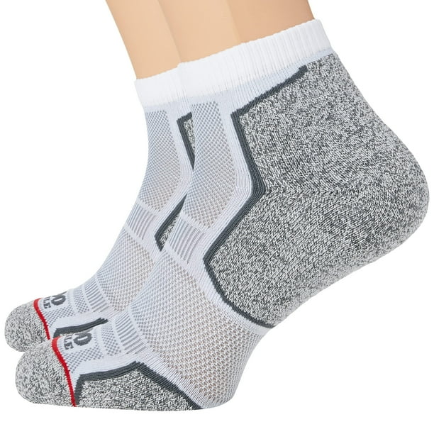 1000 Mile - Calcetines al Tobillo Run para Mujer (Blanco, Gris)