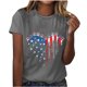 thumbnail image 1 of Camisetas de Manga Corta para las Mujeres, Blusa de Manga Corta de la Moda Del Día de la Independencia Hecha de Poliéster Cómodo para la Primavera Verano, Blusas de Manga Corta para las Mujeres, 1 of 7