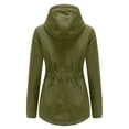 thumbnail image 4 of Women's Hooded Corduroy Cotton Coat with Fleece Lining, Mid-length Thickened Warm Winter Parka, Green, Size L, 4 of 5