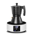 thumbnail image 3 of Injueey Cafetera de aluminio de estilo europeo Moka Pot especial para cocina de inducción Percolador Pot 150/300ml Dropshipping Juegos de servir café y té 150ml, 3 of 6