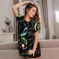 thumbnail image 3 of Gukieu Music Notes Print Women's Nightgown, A-line Round Neck Short-sleeved Nightgown Pajamas Home Wear Suitable for Home and Outing, 3 of 6