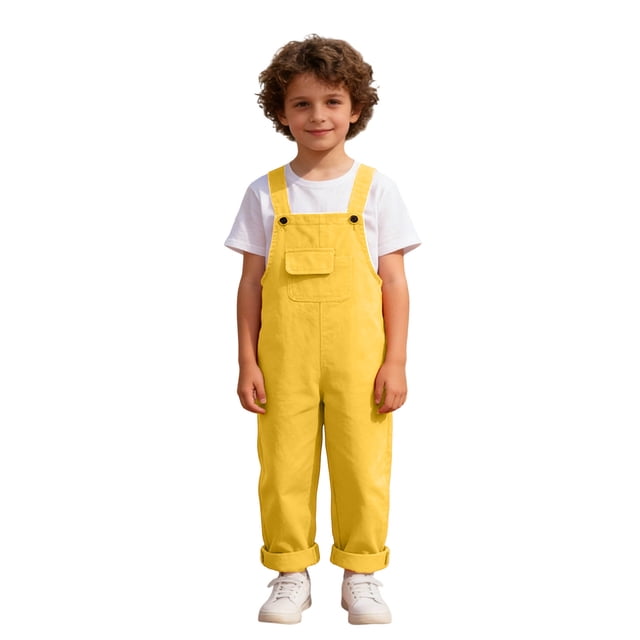 GPOECD Girls Jumpsuit Performance for Stage Show Opening Style Outfit Rompers for Girls Yellow,13-14 Years