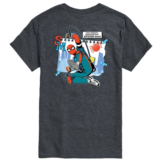 Marvel Your Friendly Neighborhood Spider-Man - Homemade Spider Suit - Adult Short Sleeve Graphic T-Shirt
