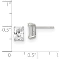 thumbnail image 2 of 925 Sterling Silver 7x5 CZ Stud Earrings, 2 of 5