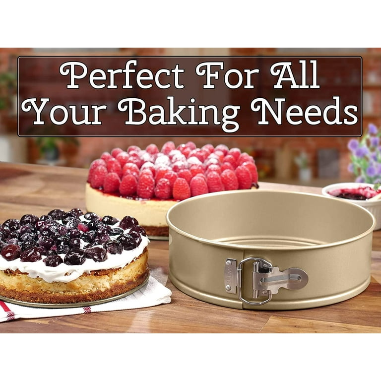 Zulay Kitchen Stainless Steel Nonstick Cheesecake Pan 9 inch - Gold 