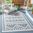 thumbnail image 3 of SAFAVIEH Cabana Arielle Ivory/Grey 2'2"X9' Runner Indoor/Outdoor Area Rug Ivory/Grey, 5'5" x 7'7", 3 of 13