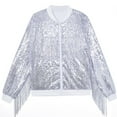 thumbnail image 2 of ZyeKqe Toddler Baby Boys Girls Sequin Jackets Full Zip up Long Sleeved Casual Jacket Sparkly Glitter Fringe Outwear, 2 of 6