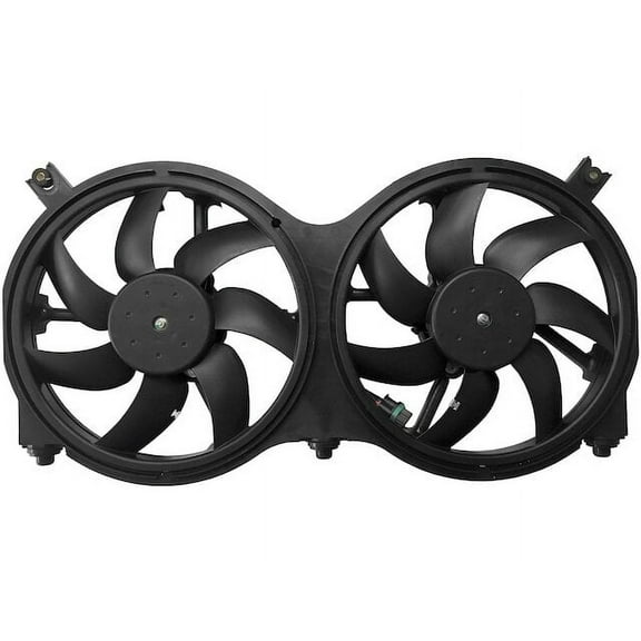 Dual Radiator and Condenser Fan Assembly - without Control Module - Compatible with 2013 - 2017 Nissan Pathfinder 2014 2015 2016