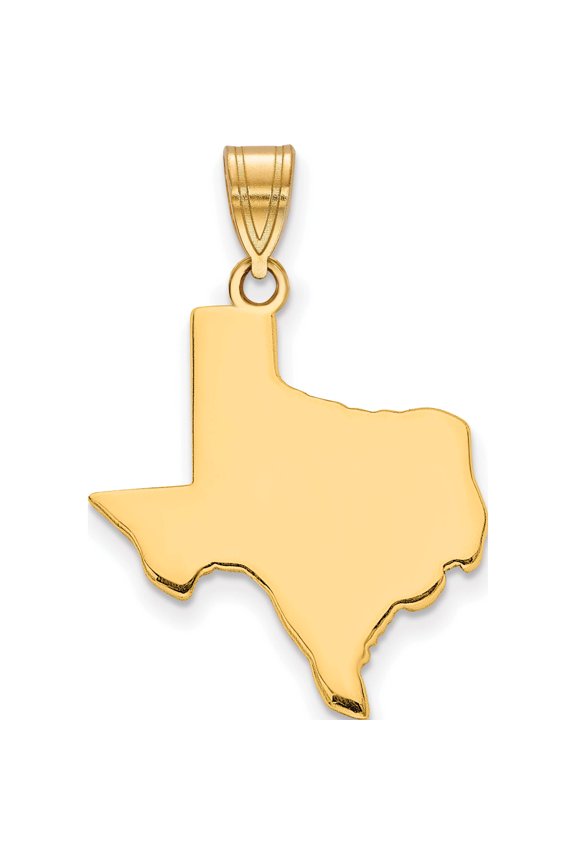Ss/Gold Plated Sterling Silver/Gold-Plated Texas State Pendant Made In United States xna707gp-tx