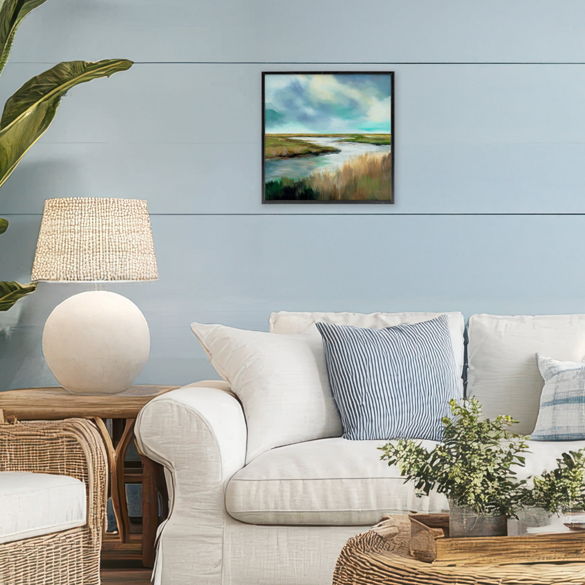 Stupell Industries Tranquil Meadow and Wetlands Black Framed Giclee Art, design by Liz Jardine