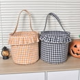 thumbnail image 6 of Halloween Gingham Tote Basket New Jute Canvas Bucket Trick or Treat Candy Bags for Pumpkin Candy Goodie Present Bags,Gift Bags with Handle for Kids Party Favors Halloween Decoration Gifts(C,8.9X9.3"), 6 of 9