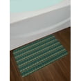 thumbnail image 2 of Teal Stripe Bath Mat, Ethnic Illustration of Aztec Inspired Elements Designed Horizontally, Plush Bathroom Decor Mat with Non Slip Backing, 29.5" X 17.5", Multicolor and Teal, by Ambesonne, 2 of 2
