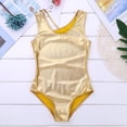 thumbnail image 3 of JanJean Girls Metallic Straps Cutout Back One Piece Gymnastics Leotard Athletic Tank Top Gold XXL, 3 of 7