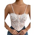thumbnail image 2 of SAYOO - Mini chaleco de verano para mujer, sin mangas, sin espalda, con encaje irregular, camisola floral SAYOO  Moda, 2 of 9