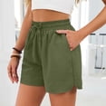 thumbnail image 3 of Casual Shorts for Women Summer Elastic Waist Wide Straight Leg Loose Lightweight Beach Shorts with Pockets, 3 of 8