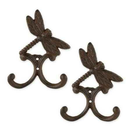 

Accent Plus 4506584 Cast Iron Dragonfly Wall Hook Brown - Set of 2