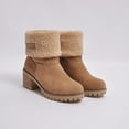 thumbnail image 2 of YLYL Boots for Women Chunky Heel Suede Fur Lined Fashion Casual Slip on Winter Warm Snow Boots, 2 of 8